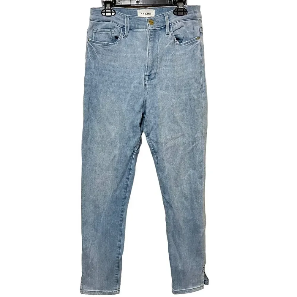 Frame Ali High Rise Cigarette Light‎ Wash Jeans